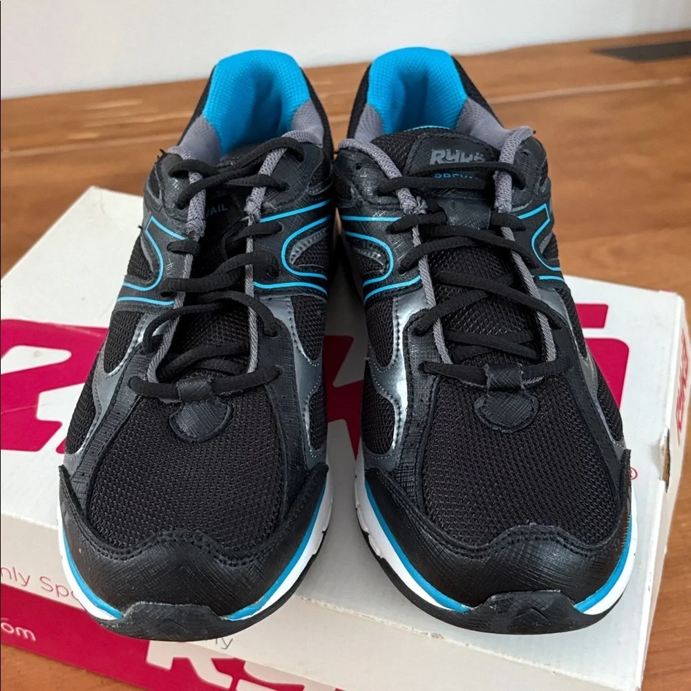Ryka New Prevail Walking Running Women's Black and Teal Athletic Shoes Size 8.5